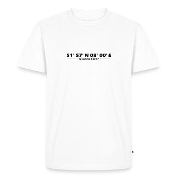 Coordonnées de Warendorf - T-shirt Premium bio Homme - blanc - Devant - Nico (187cm)