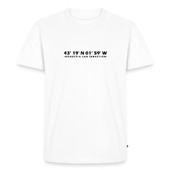 Donostia-San Sebastián coordinates - Men's Premium Organic T-Shirt - white - Front - Nico (187cm)