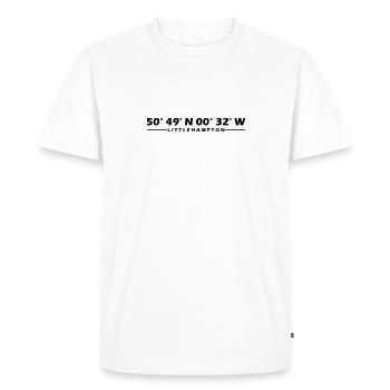 Coordonnées de Littlehampton - T-shirt Premium bio Homme - blanc - Devant - Nico (187cm)