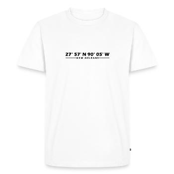 Coordonnées de la Nouvelle-Orléans - T-shirt Premium bio Homme - blanc - Devant - Nico (187cm)