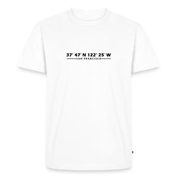 Coordonnées de San Francisco - T-shirt Premium bio Homme - blanc - Devant - Nico (187cm)