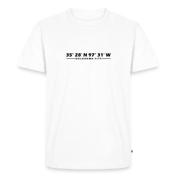 Coordonnées d’Oklahoma City - T-shirt Premium bio Homme - blanc - Devant - Nico (187cm)
