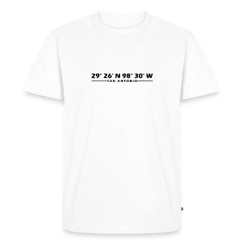 Coordonnées de San Antonio - T-shirt Premium bio Homme - blanc - Devant - Nico (187cm)