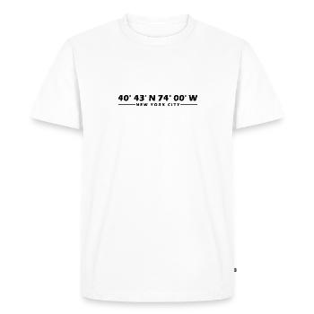 Coordonnées de la ville de New York - T-shirt Premium bio Homme - blanc - Devant - Nico (187cm)