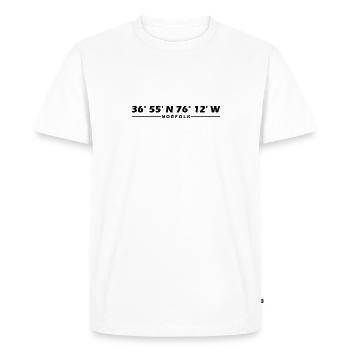 Coordonnées Norfolk - T-shirt Premium bio Homme - blanc - Devant - Nico (187cm)