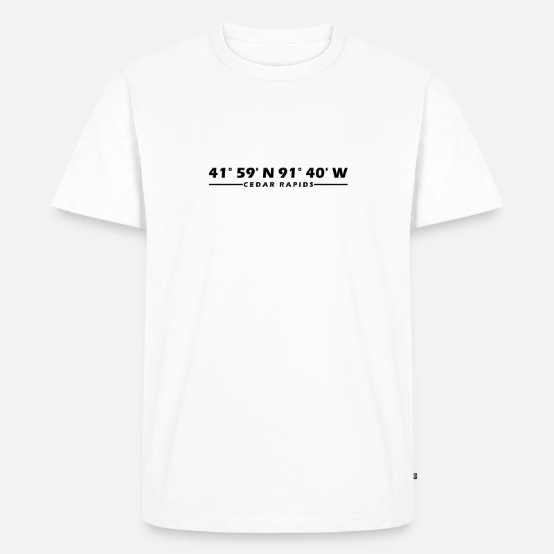 Coordonnées de Cedar Rapids - T-shirt Premium bio Homme - blanc