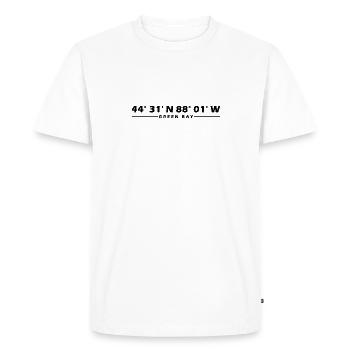 Coordonnées de Green Bay - T-shirt Premium bio Homme - blanc - Devant - Nico (187cm)