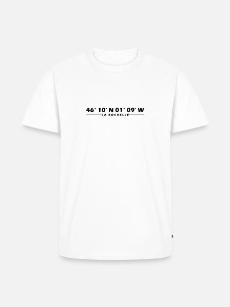Coördinaten La Rochelle - Mannen Premium Bio T-shirt - wit