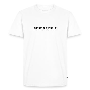 Coordonnées de Calais - T-shirt Premium bio Homme - blanc - Devant - Nico (187cm)