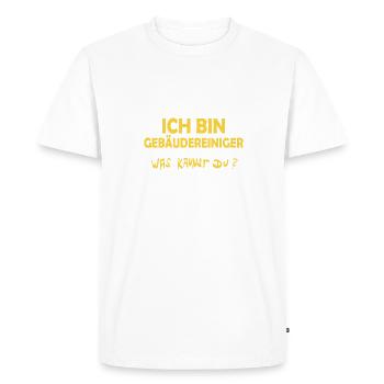 Cadeau pour nettoyeur de bâtiment - T-shirt Premium bio Homme - blanc - Devant - Nico (187cm)