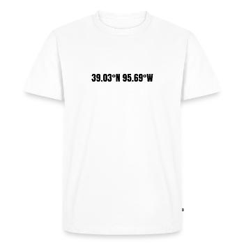 Coordonnées de Topeka, Kansas, États-Unis - T-shirt Premium bio Homme - blanc - Devant - Nico (187cm)