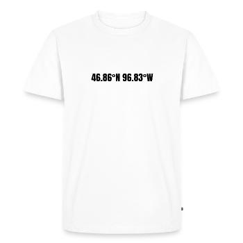 Coordonnées de Fargo, Dakota du Nord, États-Unis - T-shirt Premium bio Homme - blanc - Devant - Nico (187cm)
