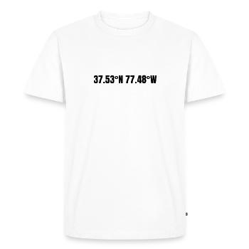 Coordonnées Richmond, Virginie, États-Unis - T-shirt Premium bio Homme - blanc - Devant - Nico (187cm)