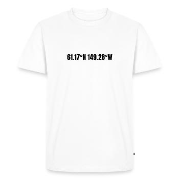 Anchorage, Alaska, États-Unis Coordonnées - T-shirt Premium bio Homme - blanc - Devant - Nico (187cm)