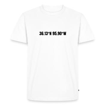 Tulsa, Oklahoma, États-Unis Coordonnées - T-shirt Premium bio Homme - blanc - Devant - Nico (187cm)