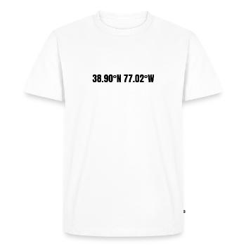 Washington Washington, D.C. États-Unis Coordonnées - T-shirt Premium bio Homme - blanc - Devant - Nico (187cm)