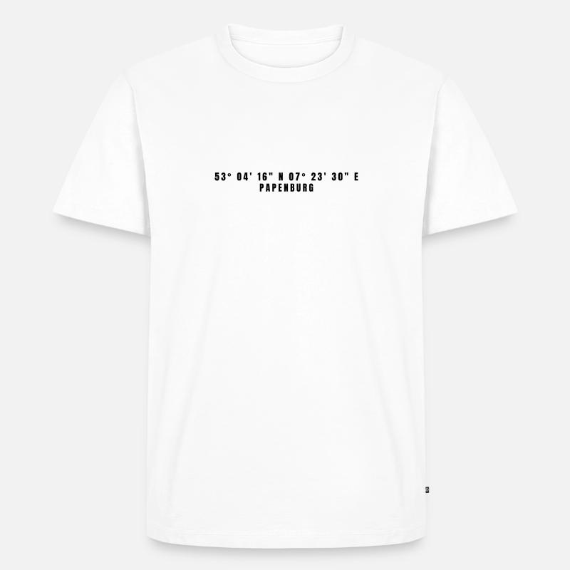 Coordonnées Papenburg, Basse-Saxe - T-shirt Premium bio Homme - blanc