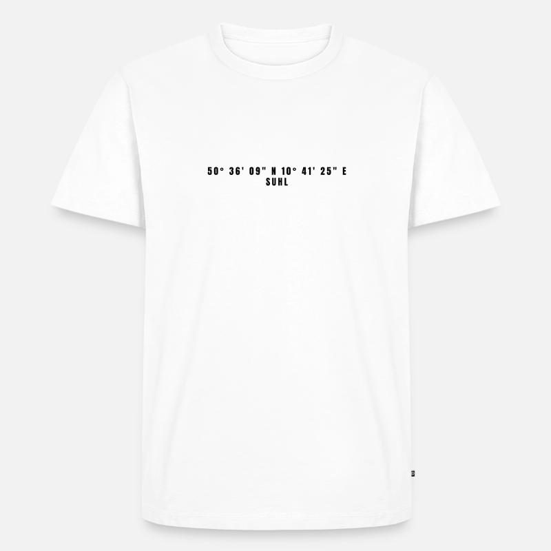 Coordonnées Suhl Thuringia - T-shirt Premium bio Homme - blanc