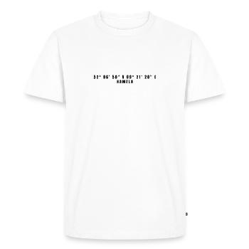 Coordonnées Hamelin Basse-Saxe - T-shirt Premium bio Homme - blanc - Devant - Nico (187cm)