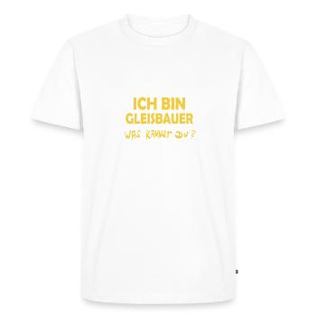Occupation: Track Builder - Men's Premium Organic T-Shirt - white - Front - Nico (187cm)