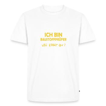 Building materials tester - Men's Premium Organic T-Shirt - white - Front - Nico (187cm)