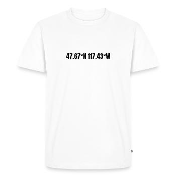 Coordonnées de Spokane, Washington, États-Unis - T-shirt Premium bio Homme - blanc - Devant - Nico (187cm)