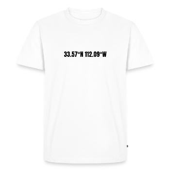 Coordonnées de Phoenix, Arizona, États-Unis - T-shirt Premium bio Homme - blanc - Devant - Nico (187cm)