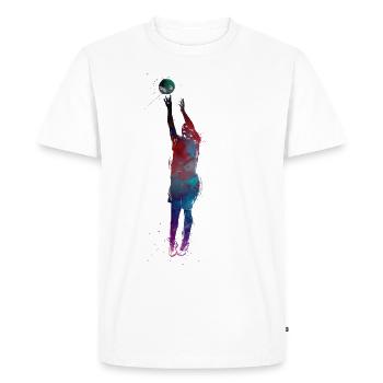 Sport de basket-ball #basketball - T-shirt Premium bio Homme - blanc - Devant - Nico (187cm)