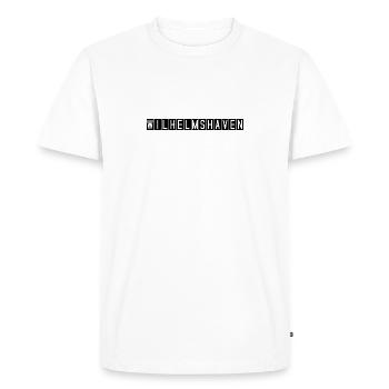 Panneau de l’aéroport de Wilhelmshaven - T-shirt Premium bio Homme - blanc - Devant - Nico (187cm)