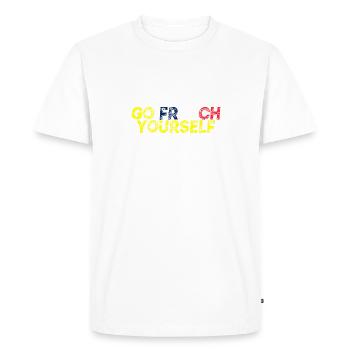Go French Yourself Gift Idea France Funny - Men's Premium Organic T-Shirt - white - Front - Nico (187cm)