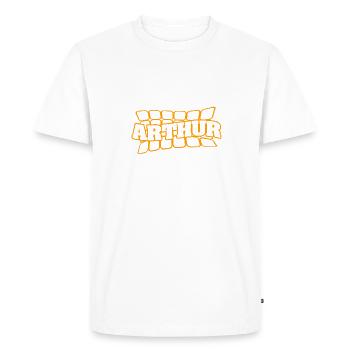 Nom Arthur - T-shirt Premium bio Homme - blanc - Devant - Nico (187cm)
