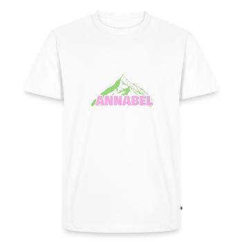 Mountaineering Annabel - Men's Premium Organic T-Shirt - white - Front - Nico (187cm)
