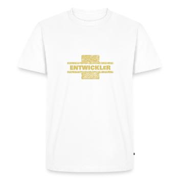 Developer - Men's Premium Organic T-Shirt - white - Front - Nico (187cm)