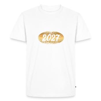 Lingots d’or 2027 - T-shirt Premium bio Homme - blanc - Devant - Nico (187cm)