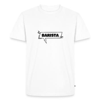 Barista - T-shirt Premium bio Homme - blanc - Devant - Nico (187cm)