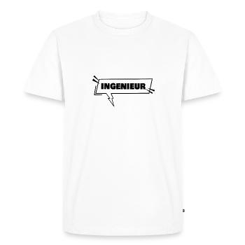 Ingénieur - T-shirt Premium bio Homme - blanc - Devant - Nico (187cm)