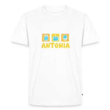 Antonia comme prénom - T-shirt Premium bio Homme - blanc - Devant - Nico (187cm)