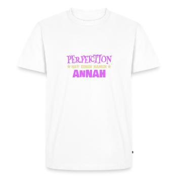Nom de la femme Annah - T-shirt Premium bio Homme - blanc - Devant - Nico (187cm)