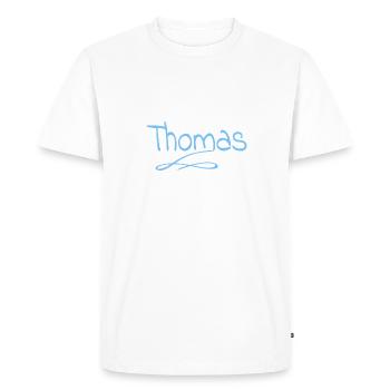 Thomas - Men's Premium Organic T-Shirt - white - Front - Nico (187cm)