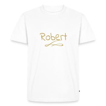 Robert - Men's Premium Organic T-Shirt - white - Front - Nico (187cm)