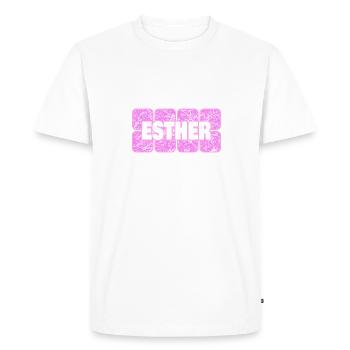 Wife Esther - Men's Premium Organic T-Shirt - white - Front - Nico (187cm)