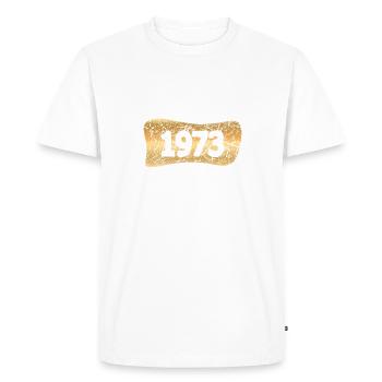 Lingots d’or 1973 - T-shirt Premium bio Homme - blanc - Devant - Nico (187cm)