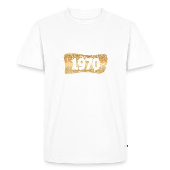 Lingots d’or 1970 - T-shirt Premium bio Homme - blanc - Devant - Nico (187cm)