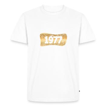 Lingots d’or 1977 - T-shirt Premium bio Homme - blanc - Devant - Nico (187cm)