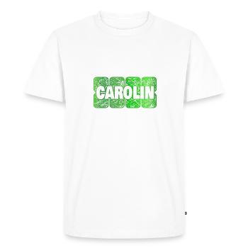 Prénom Carolin - T-shirt Premium bio Homme - blanc - Devant - Nico (187cm)
