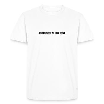 Brandebourg au panneau de l’aéroport de Havel - T-shirt Premium bio Homme - blanc - Devant - Nico (187cm)