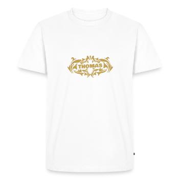 Thomas - Men's Premium Organic T-Shirt - white - Front - Nico (187cm)
