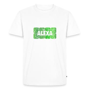 First name Alexa - Men's Premium Organic T-Shirt - white - Front - Nico (187cm)
