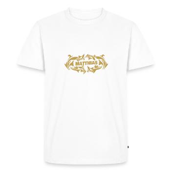 Matthias comme nom - T-shirt Premium bio Homme - blanc - Devant - Nico (187cm)