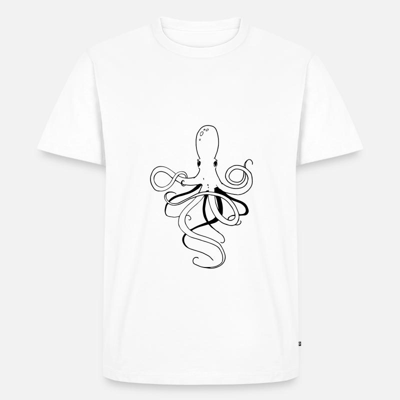 Krake - Männer Premium Bio T-Shirt - Weiß